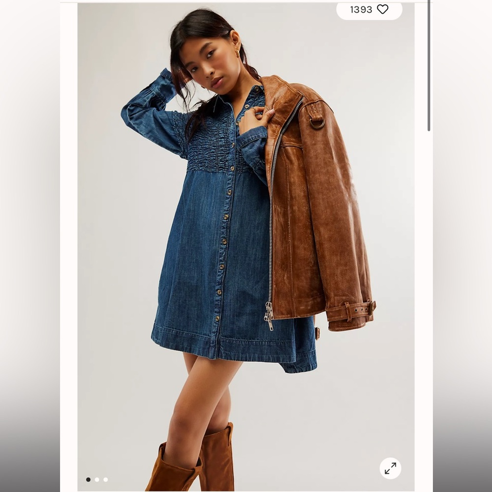 Free people Denim Find Me Now Mini Dress - size medium NWT